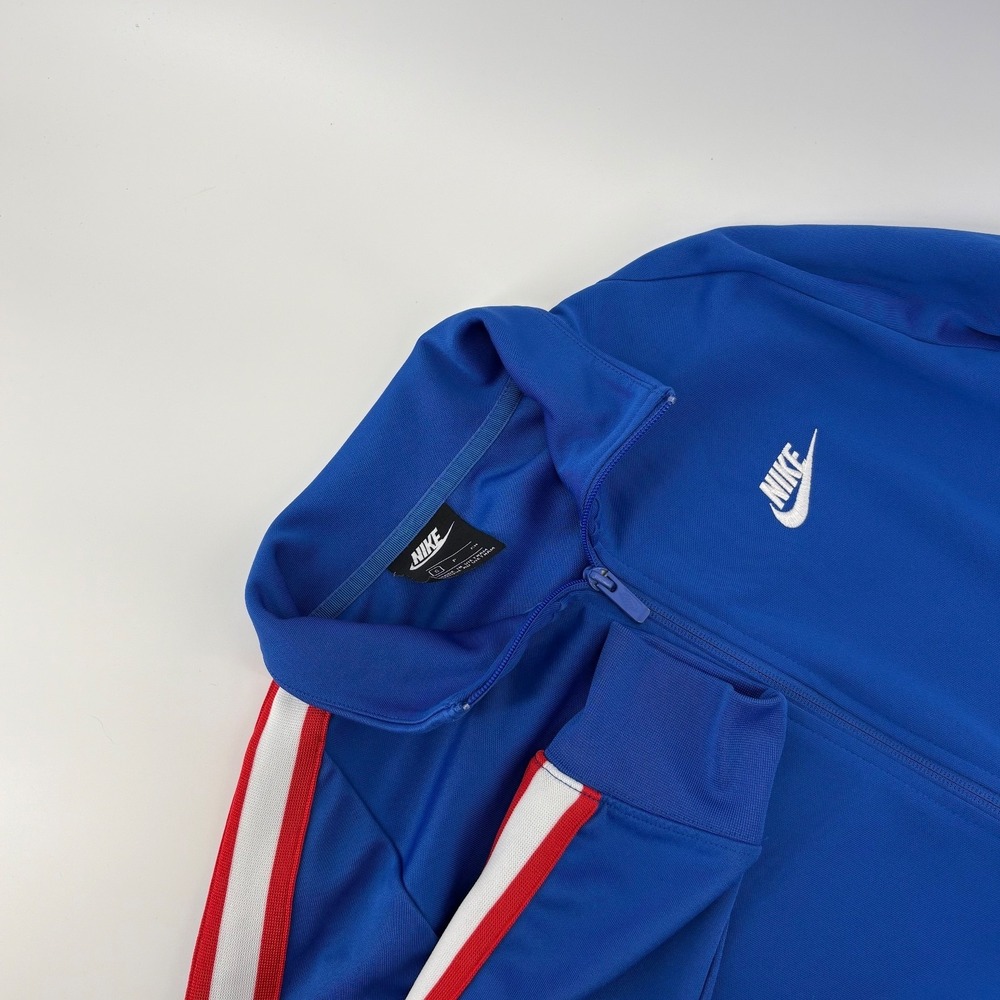Nike Men's Activewear Jacket Size Small Royal Blue W Red/White Strip Full Zip